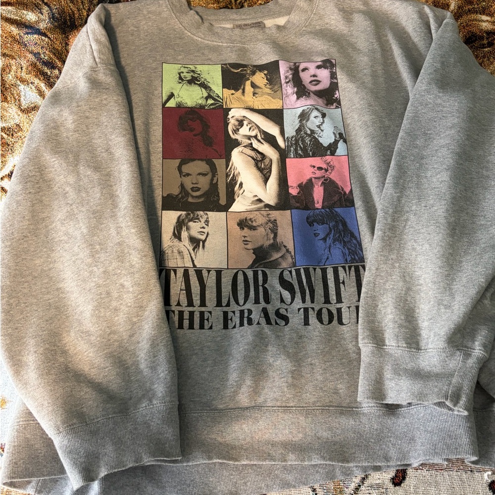 Taylor Swift The Eras Tour Gray Men's Crewneck Sweater